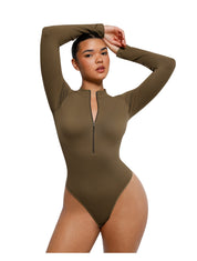 The Deep V Zip Bodysuit