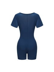 Square Neck Short Sleeve Jumpsuit