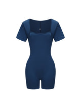 Square Neck Short Sleeve Jumpsuit