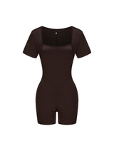 Square Neck Short Sleeve Jumpsuit
