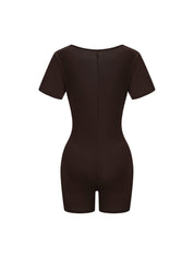 Square Neck Short Sleeve Jumpsuit