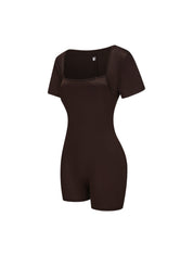 Square Neck Short Sleeve Jumpsuit