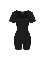 Square Neck Short Sleeve Jumpsuit