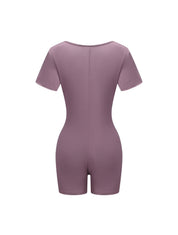Square Neck Short Sleeve Jumpsuit