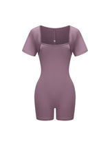 Square Neck Short Sleeve Jumpsuit